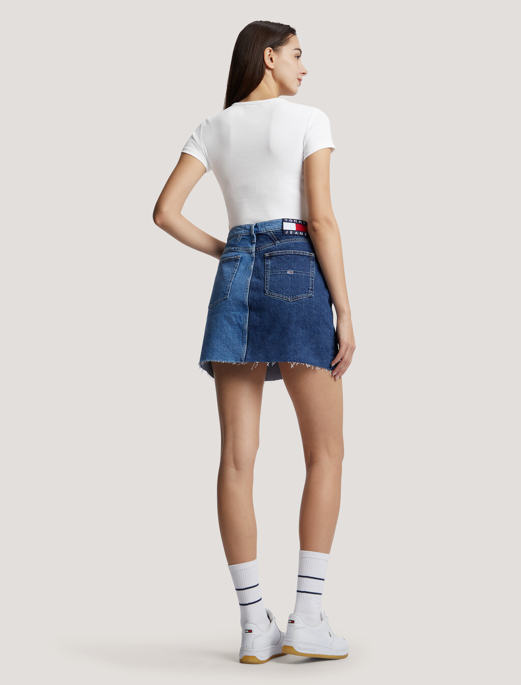 Essential 羅紋修身 T 恤, White, hi-res