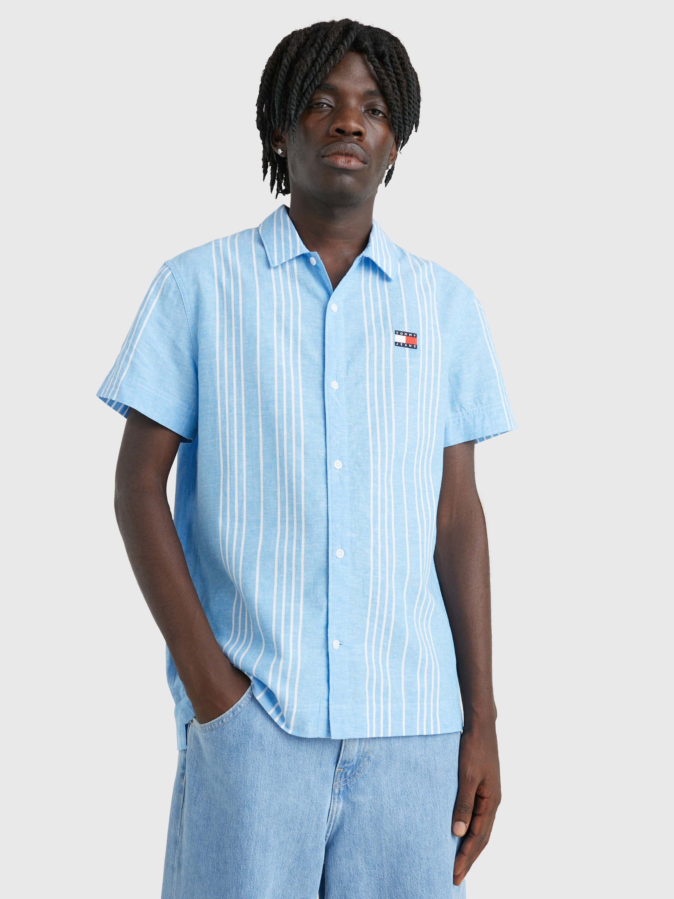 條紋短袖經典版型襯衫 Skysail / Multi Stripe