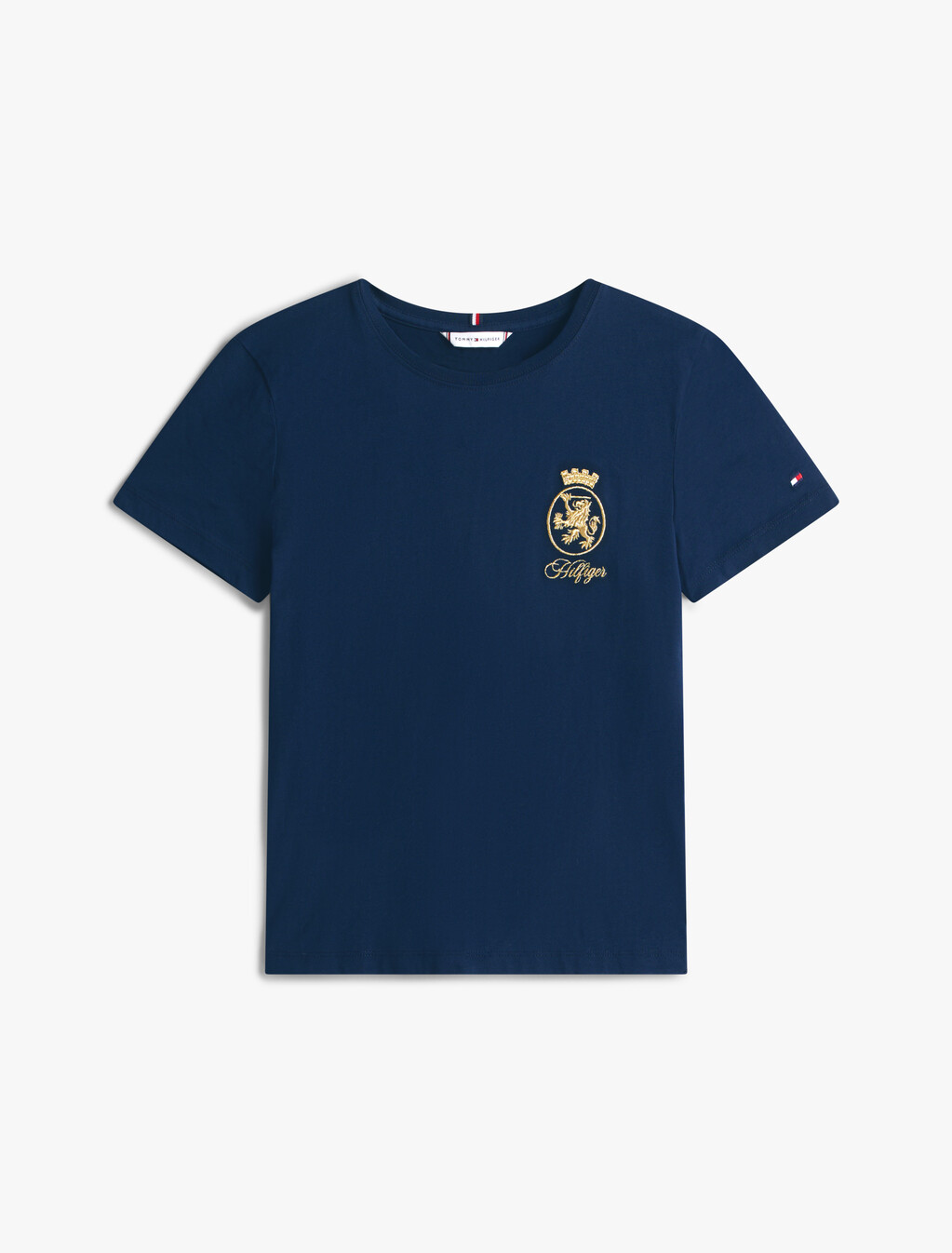 徽章刺繡圓領 T 恤, Dark Night Navy, hi-res