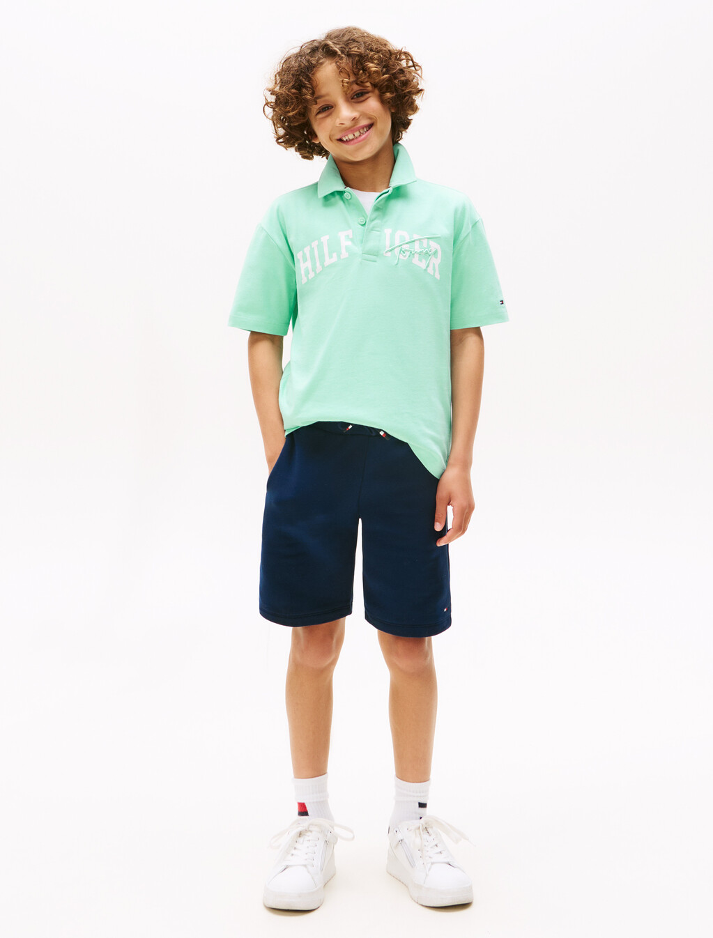 Boys Archive Mixed Graphic Polo, Menthol, hi-res