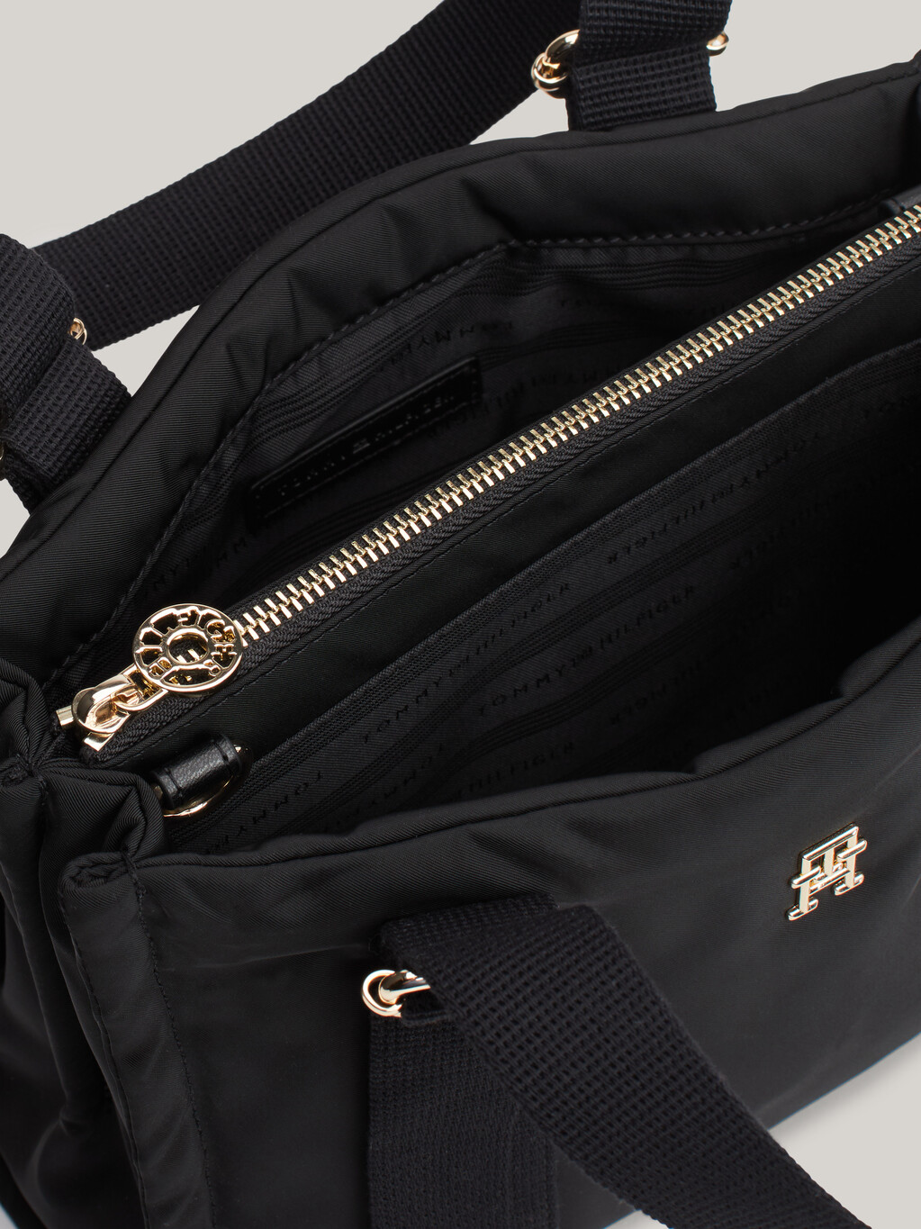 TH Monogram Tote, Black, hi-res