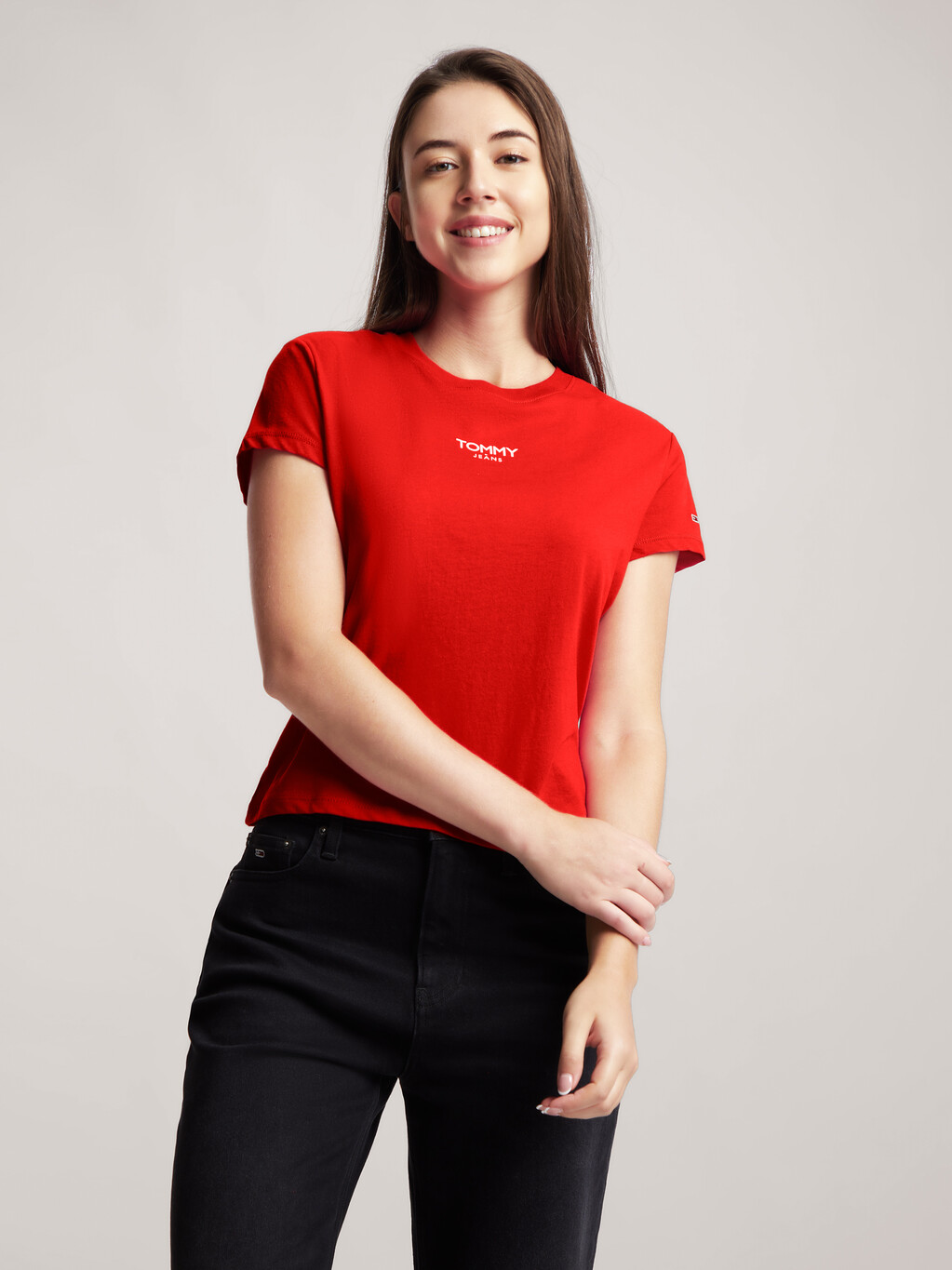 Tommy | Fit Baby T-Shirt Hilfiger Essential | Taiwan red Logo