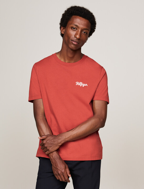 Logo Embroidery T-Shirt, Terra Red Logo Embroidery T-Shirt
