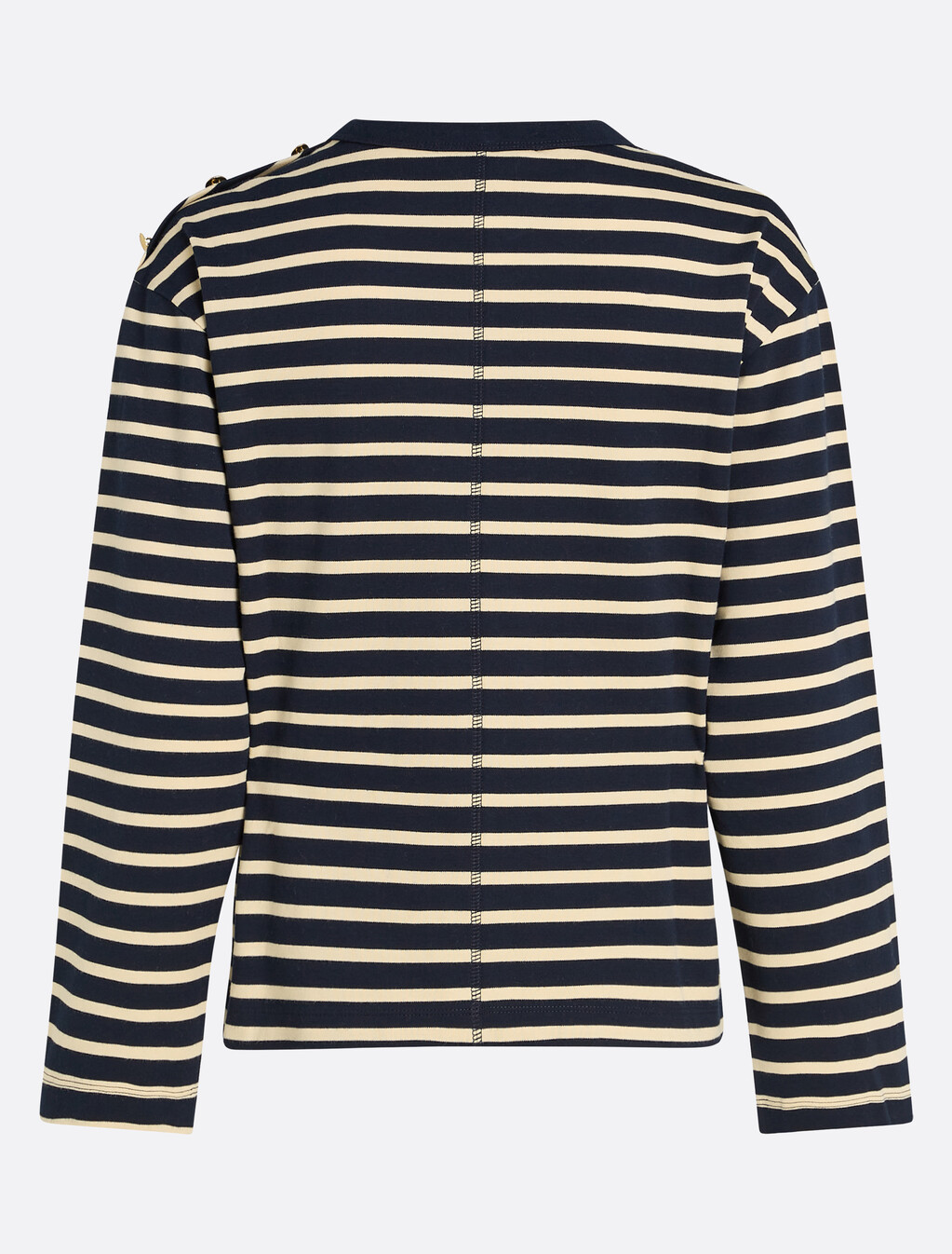 金色鈕扣條紋 T 恤, Breton Stp Desert Sky/ Ivory, hi-res