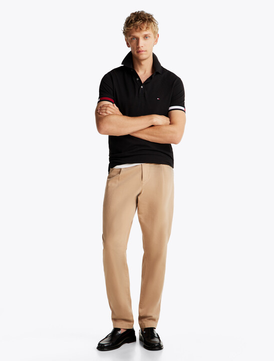 旗幟袖口修身 Polo 衫