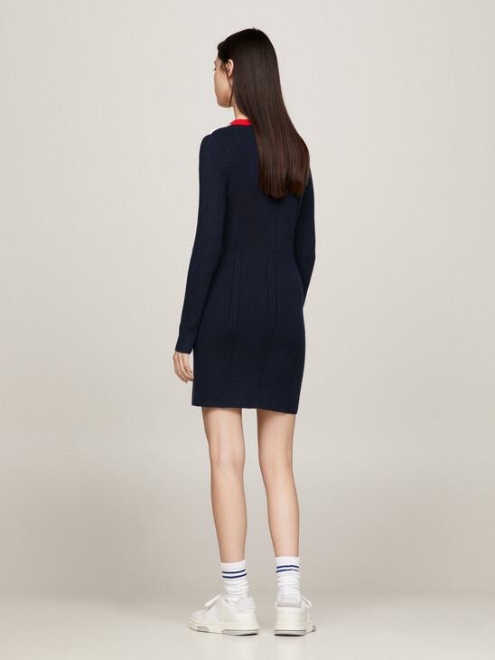 Archive Colour-Blocked Cable Knit Sweater Dress