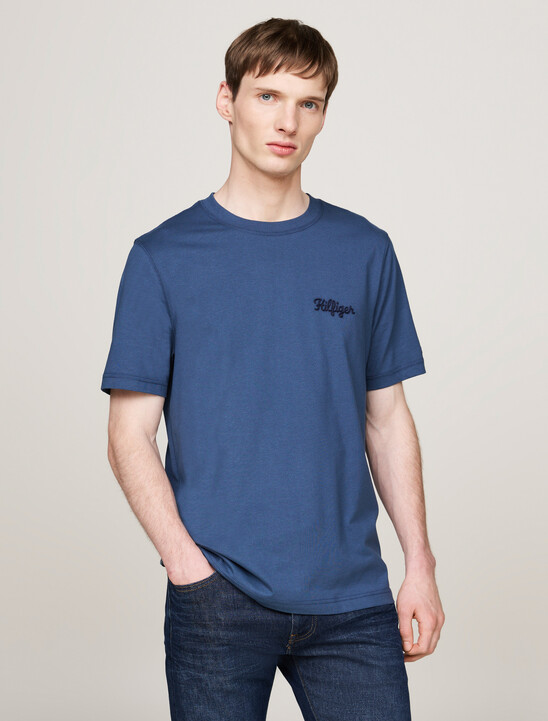 Logo Embroidery T-Shirt, Aegean Sea Logo Embroidery T-Shirt