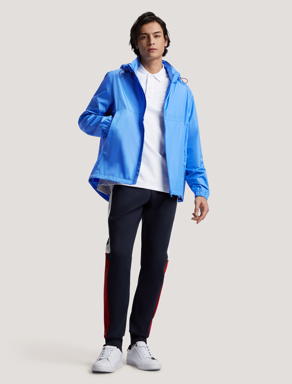 Hooded Windbreaker Jacket, Blue Spell, hi-res