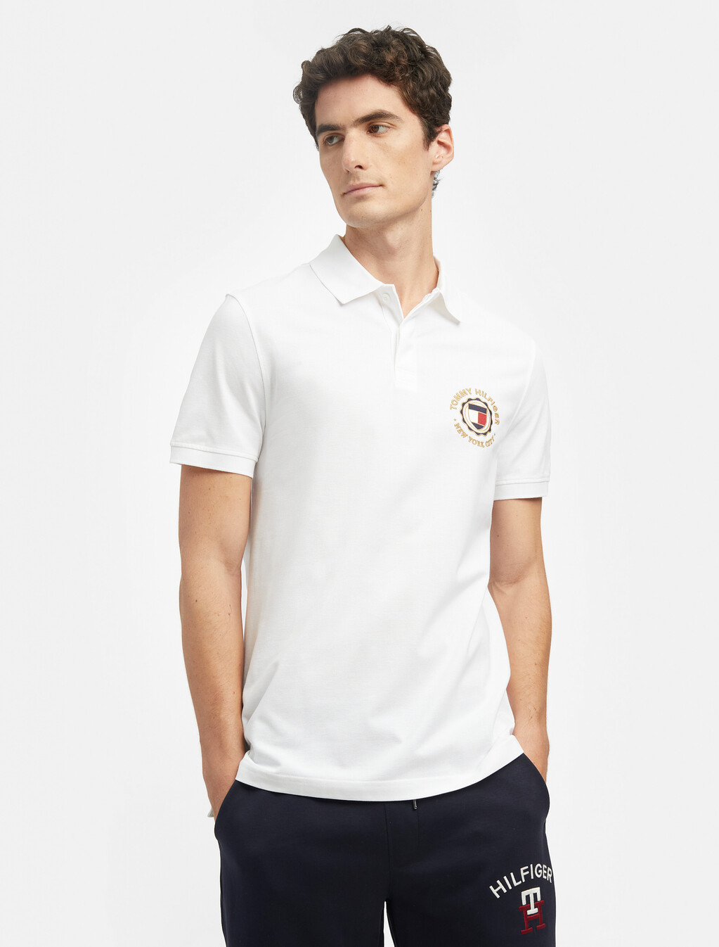 Icons 圓形徽章 Polo 衫, White, hi-res