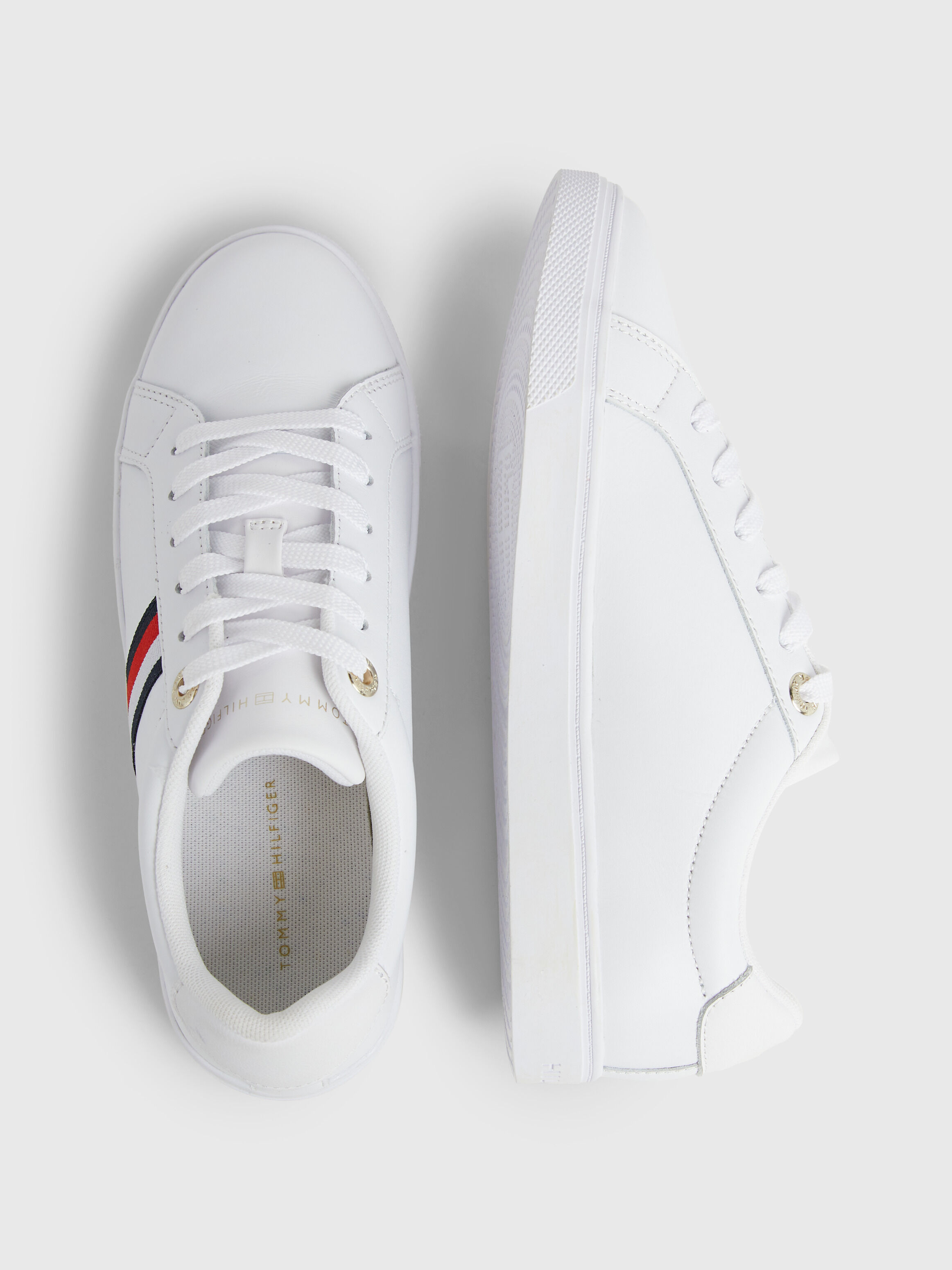 Tommy hilfiger stripe on sale low top trainers