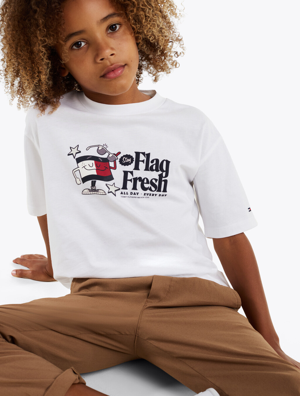 Flag Slogan T-Shirt, White, hi-res