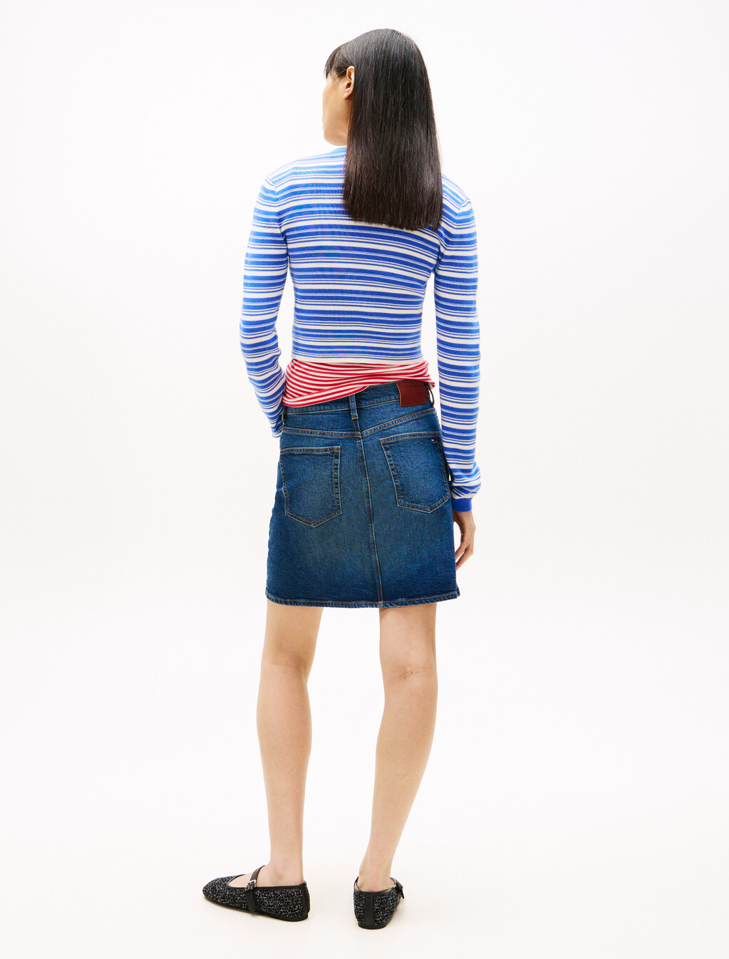 Ultra High Rise Mom Denim Mini Skirt, Denim Dark, hi-res