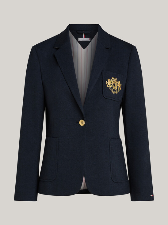 Pocket Embroidery Slim Fit Blazer