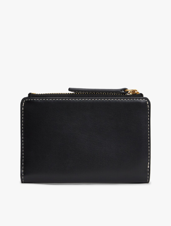 草書風 Monogram 標誌皮革短夾