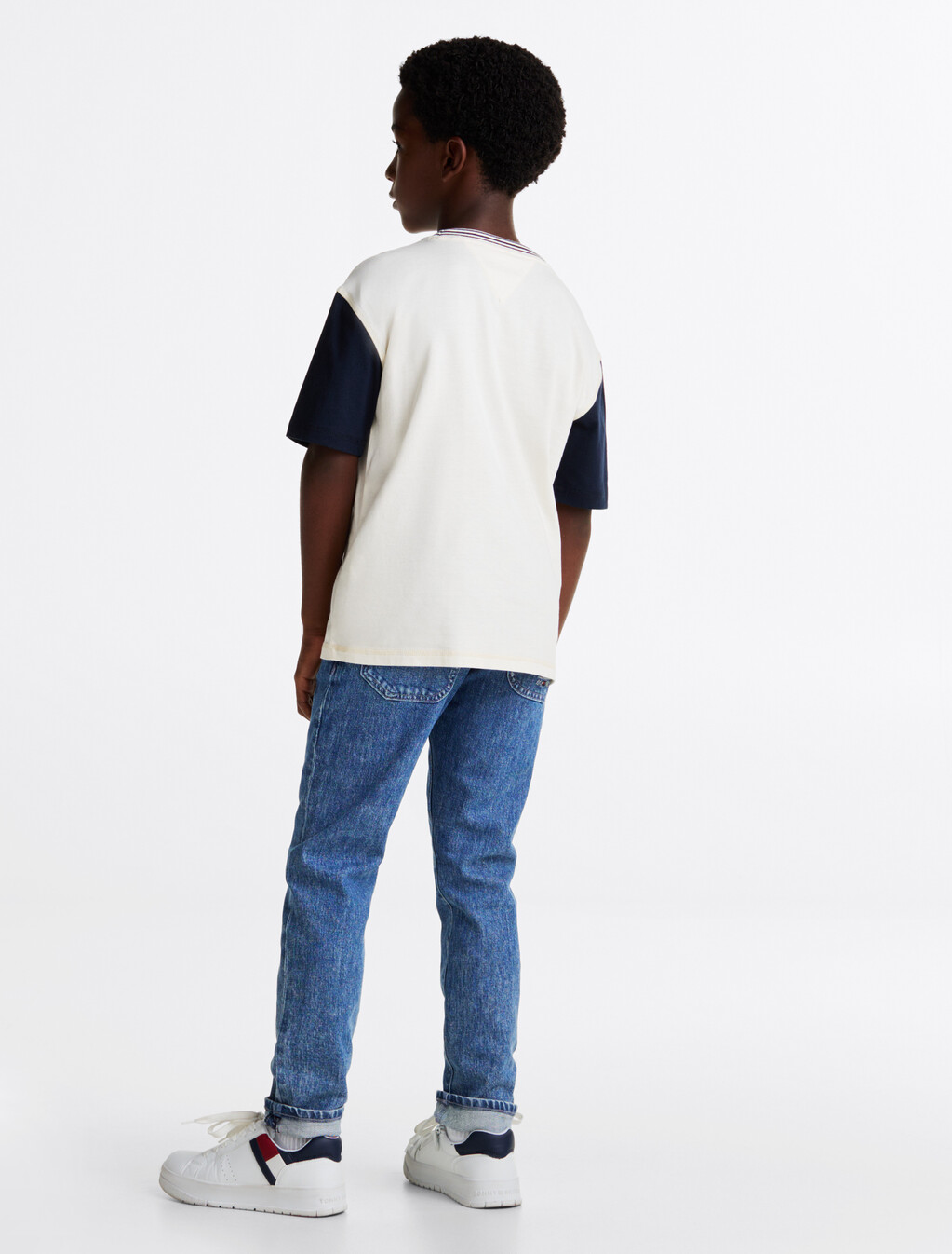 Hilfiger Monotype 植絨標誌 T 恤, Calico / Dark Night Navy, hi-res