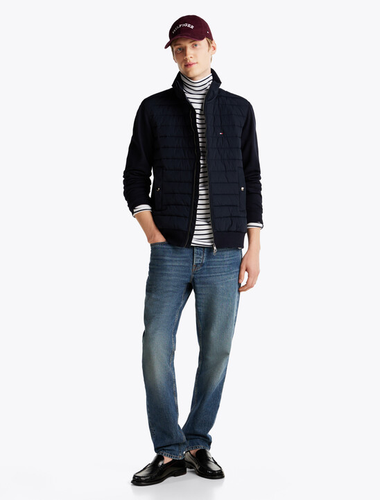 Stand-Up Collar Quilted Sweatshirt