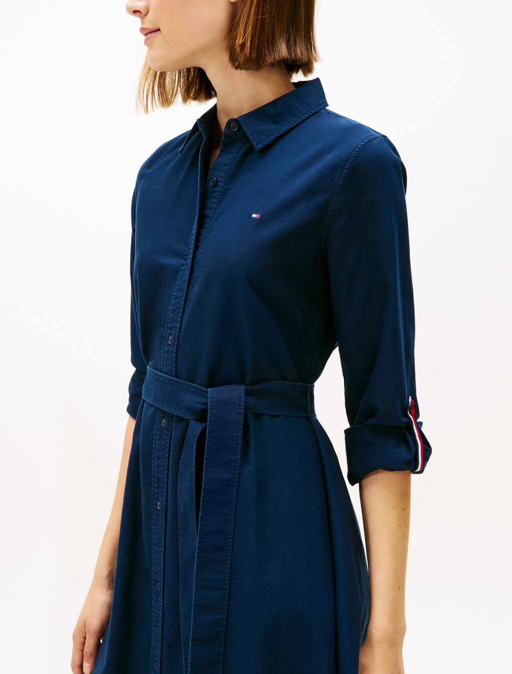 亞洲版型牛津棉洋裝, Dark Night Navy, hi-res