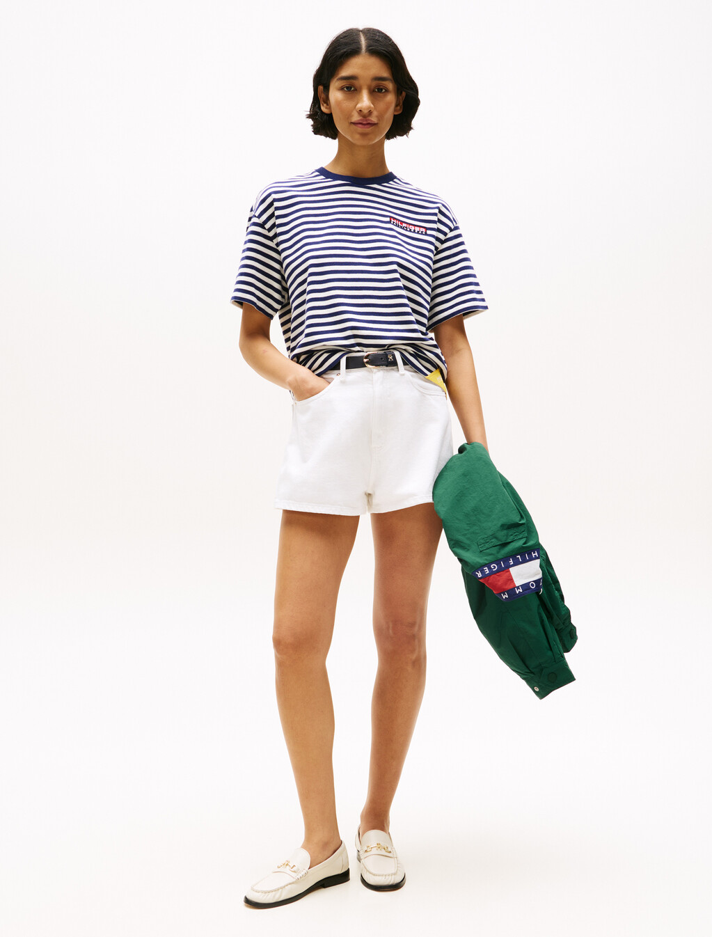 Hilfiger Sailing 航海風布列塔尼條紋寬鬆 T 恤, Yale Navy Stripe, hi-res