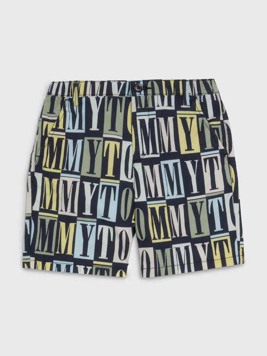 All-Over Spell-Out Print Shorts