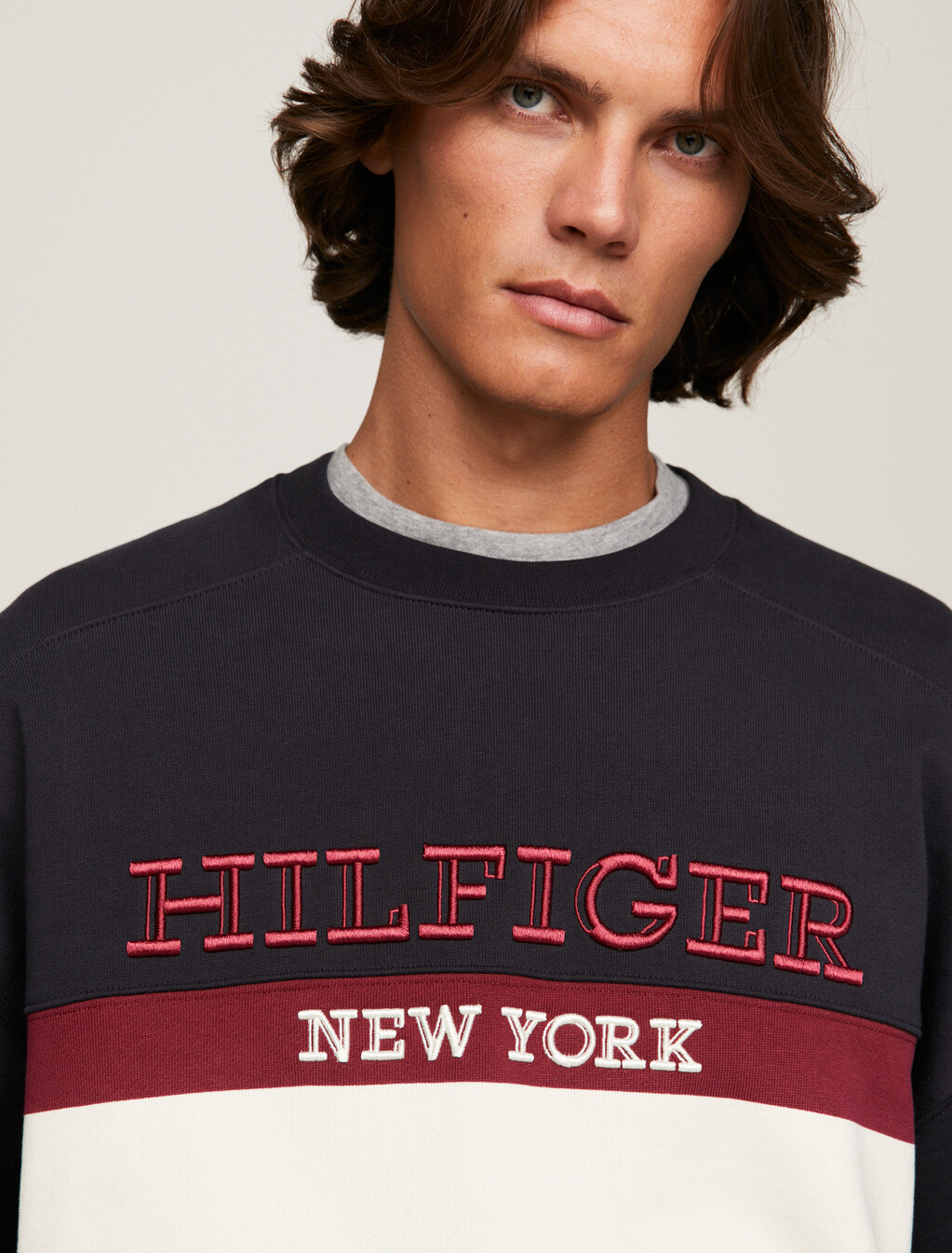 Hilfiger Monotype 拼色運動衫, Calico, hi-res