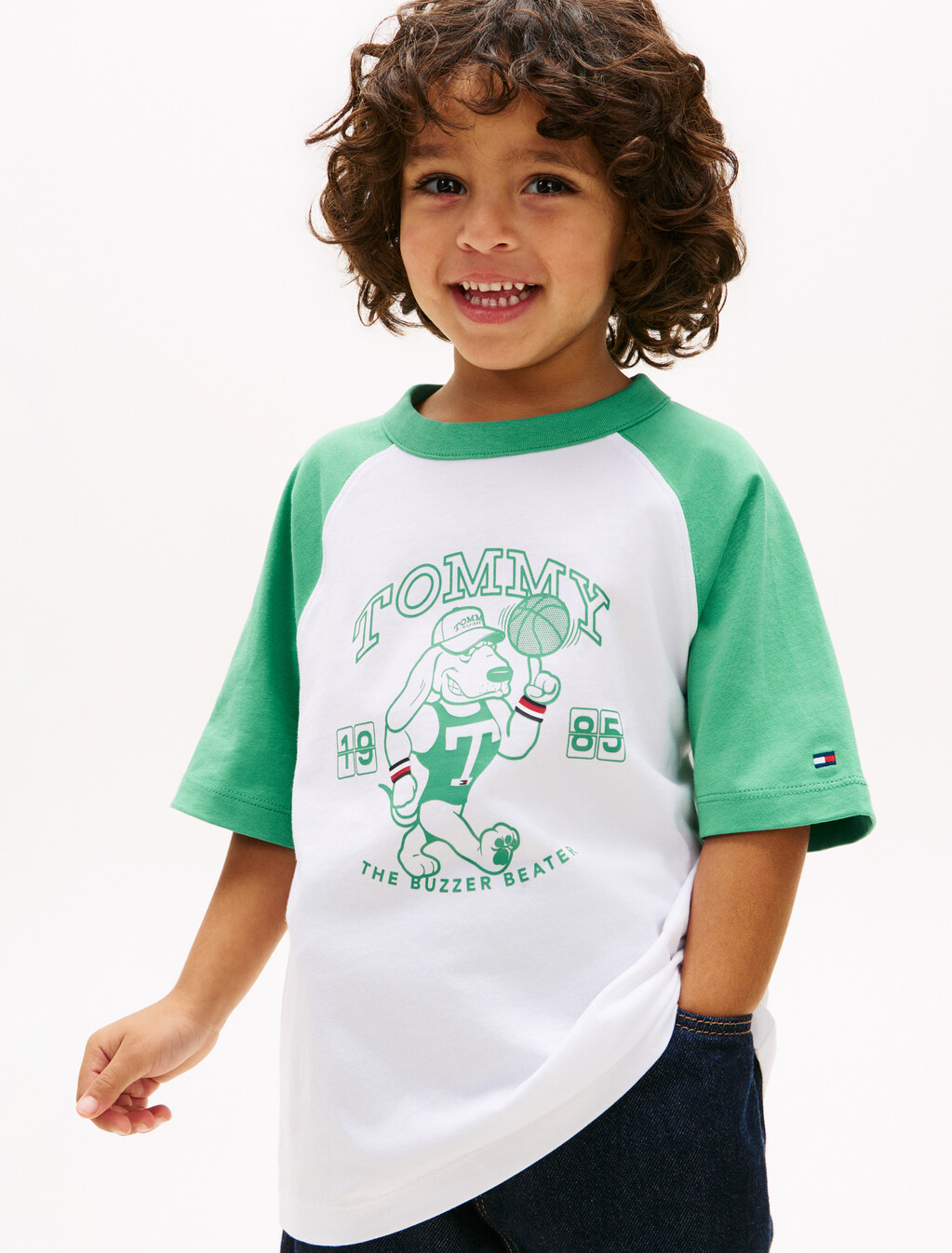 Graphic Raglan Crew Neck T-Shirt, White, hi-res