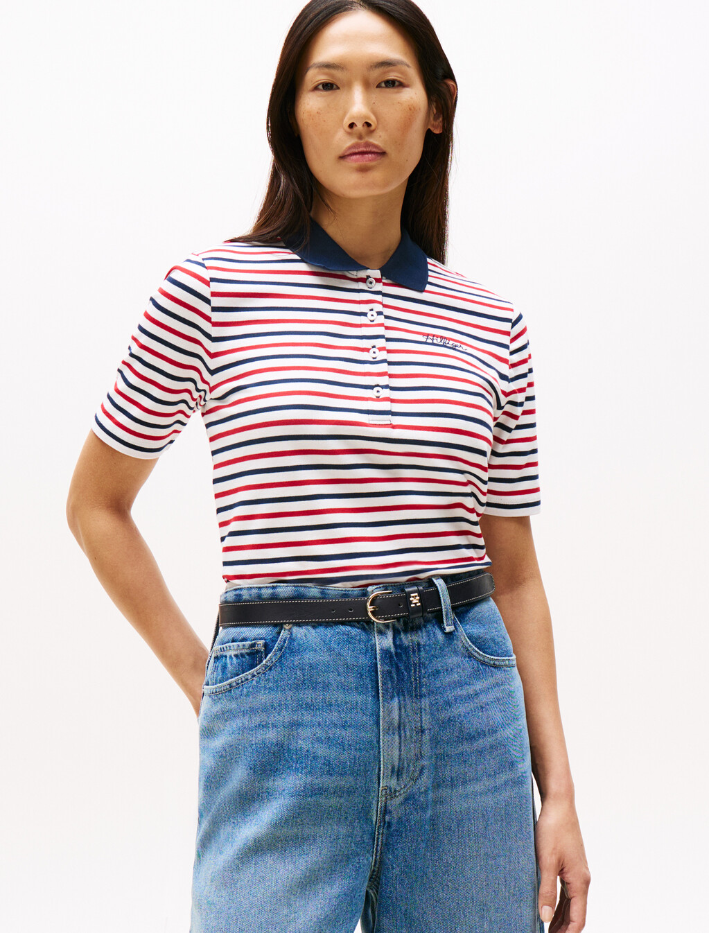 Script Logo Stripe Regular Polo, Breton Stp/ Multi Color, hi-res
