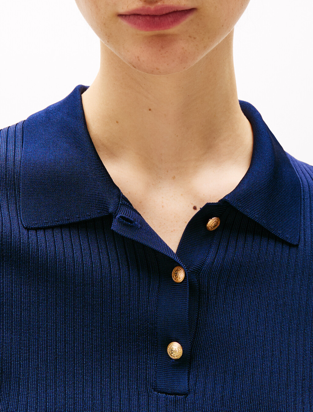 羅紋針織修身 Polo 衫, Dark Night Navy, hi-res