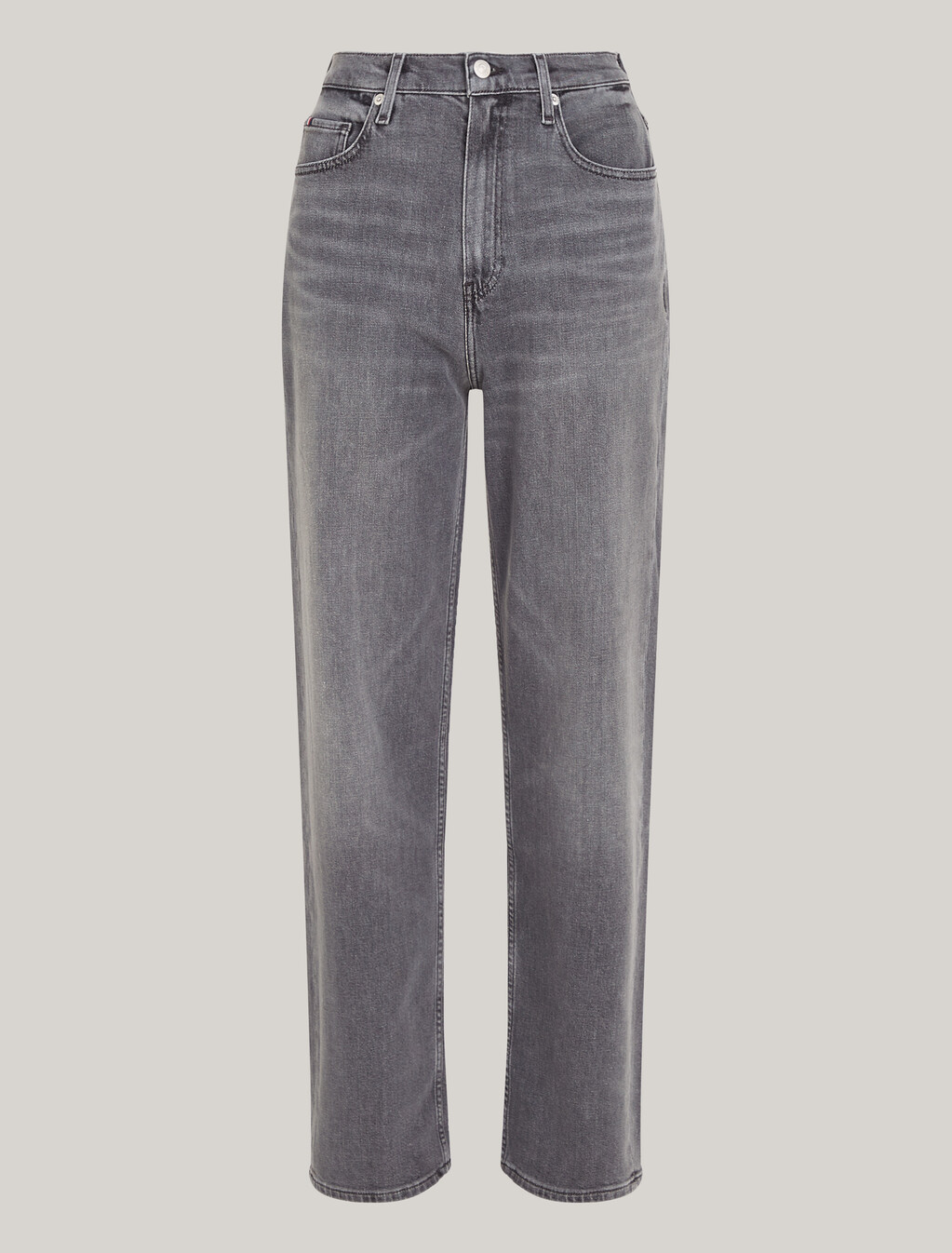 高腰寬鬆直筒褪色牛仔褲, Ger, hi-res
