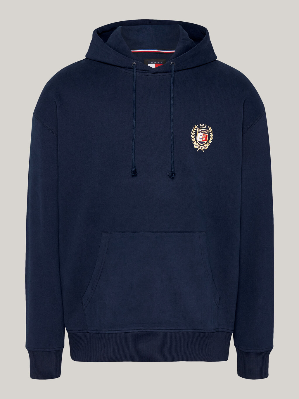 Embroidery Drawstring Hoody, Dark Night Navy, hi-res