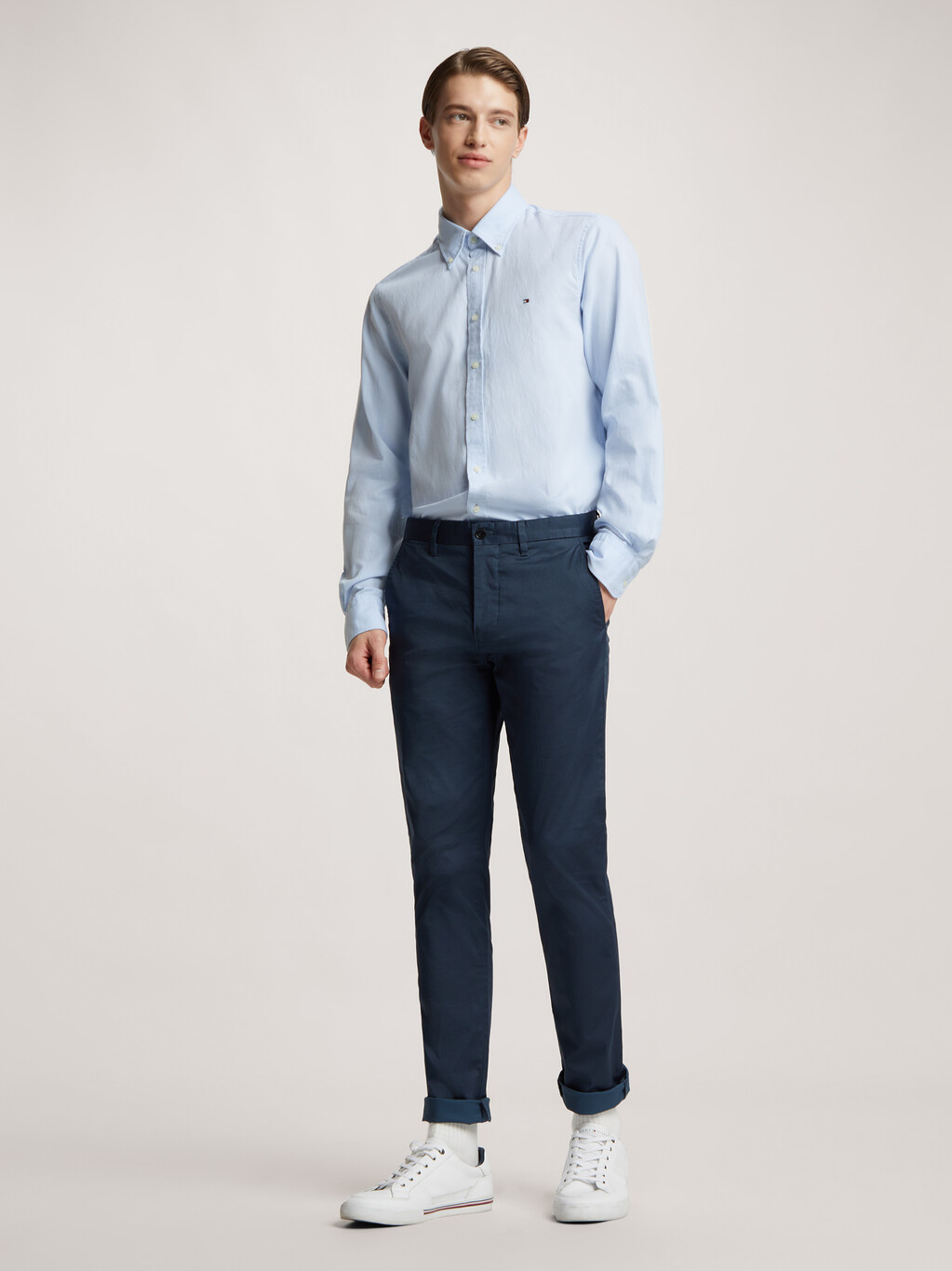 Slim Fit Oxford Shirt, Classic Blue/White, hi-res