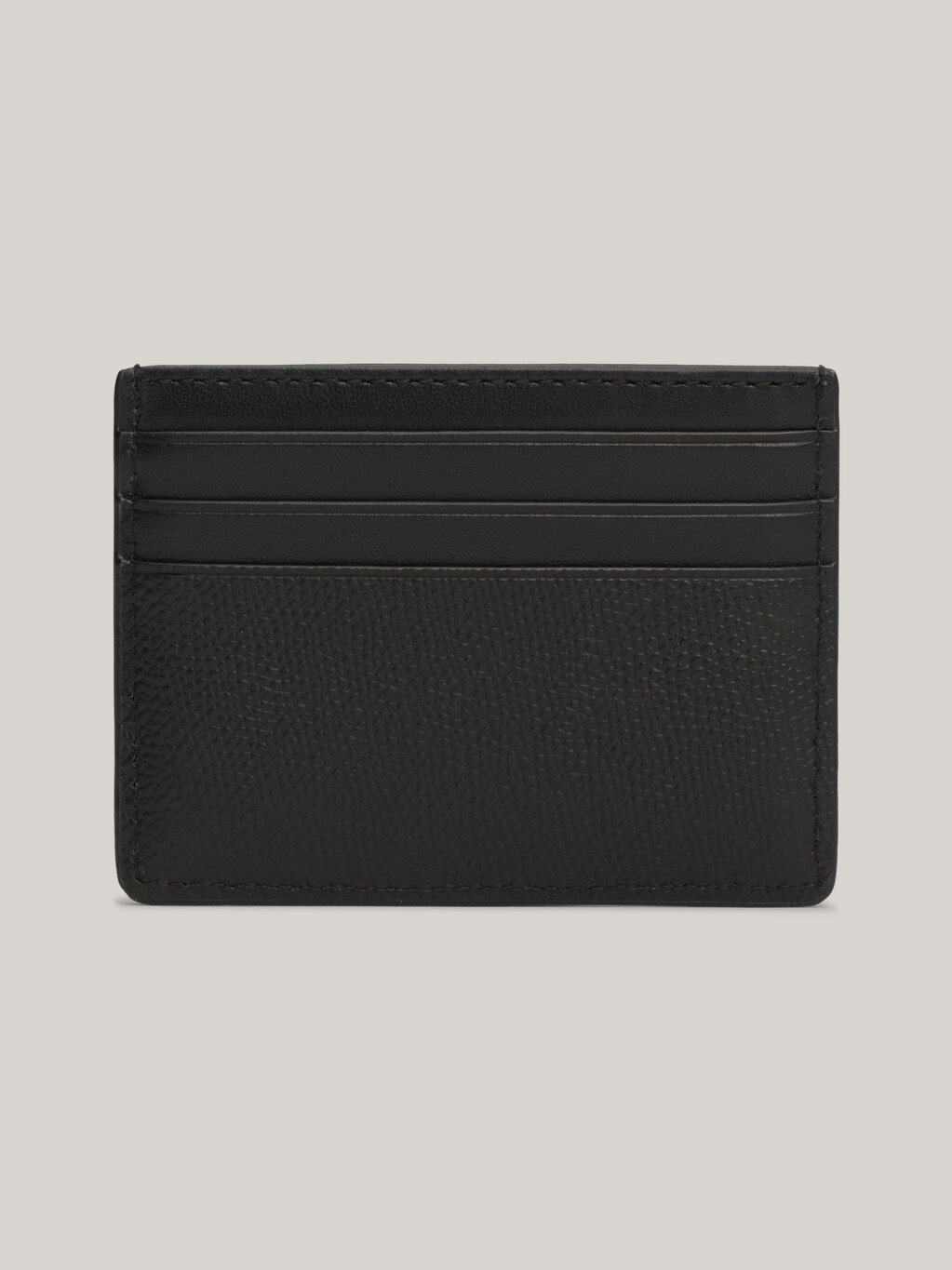 TH Monogram Leather Card Holder, Black, hi-res