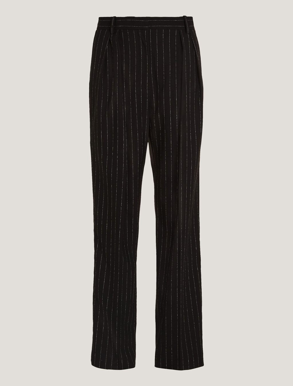 細條紋直筒寬鬆長褲, Black Stripe, hi-res