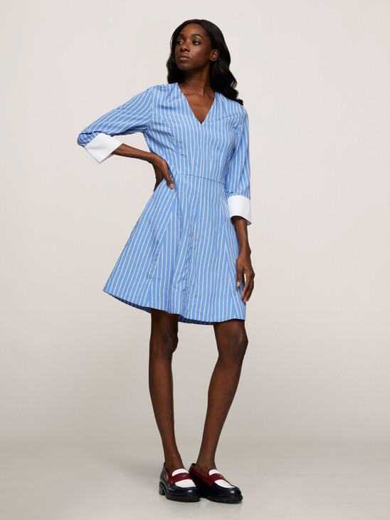 Stripe Fit and Flare Dress