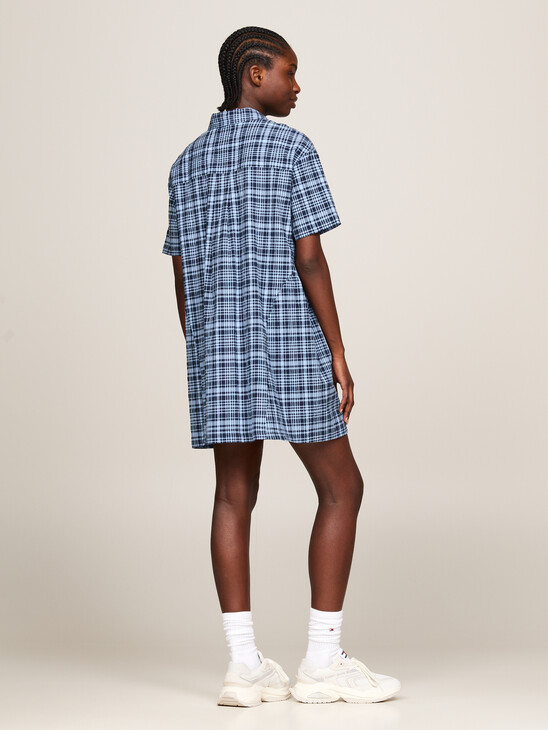 Tartan Check Mini Shirt Dress