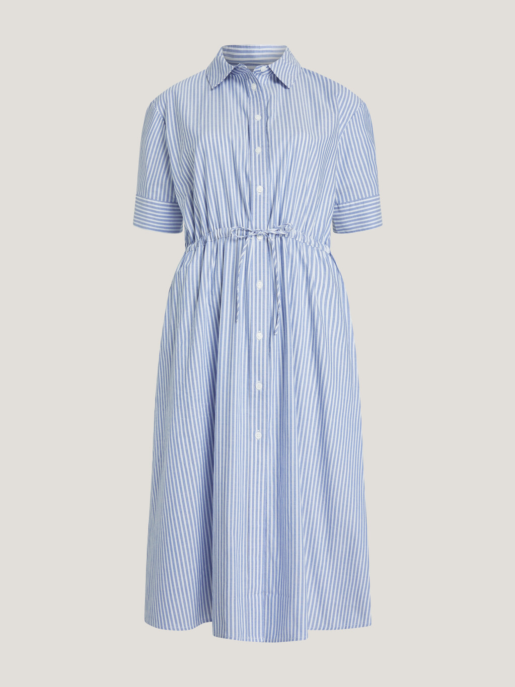 條紋中長襯衫式洋裝, Wwc Blue Stp, hi-res