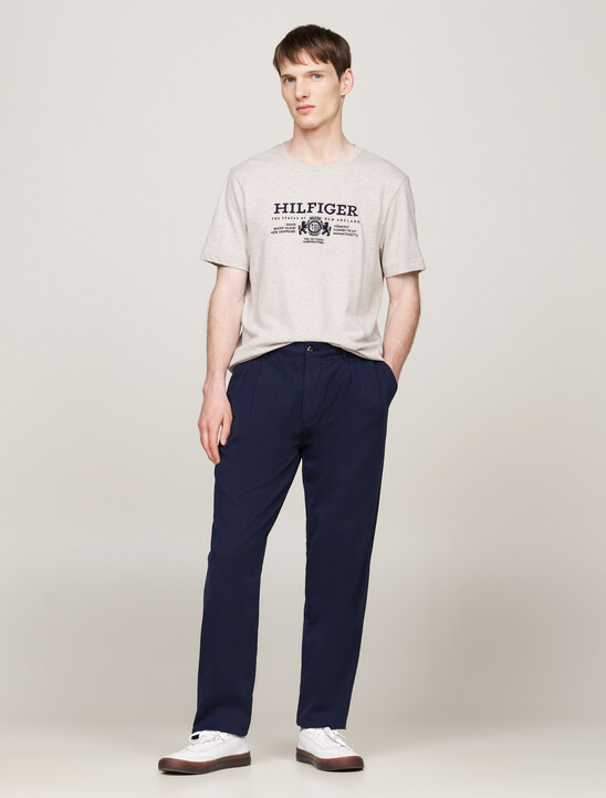 Crest Logo Embroidery T-Shirt, Heathered Pebble Crest Logo Embroidery T-Shirt