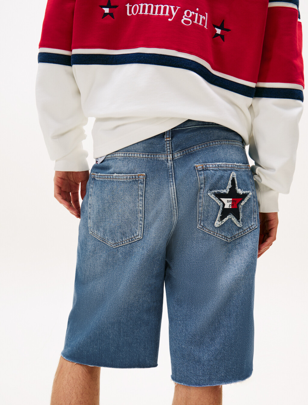 Tommy Girl 寬鬆牛仔短褲, Indigo Wash, hi-res