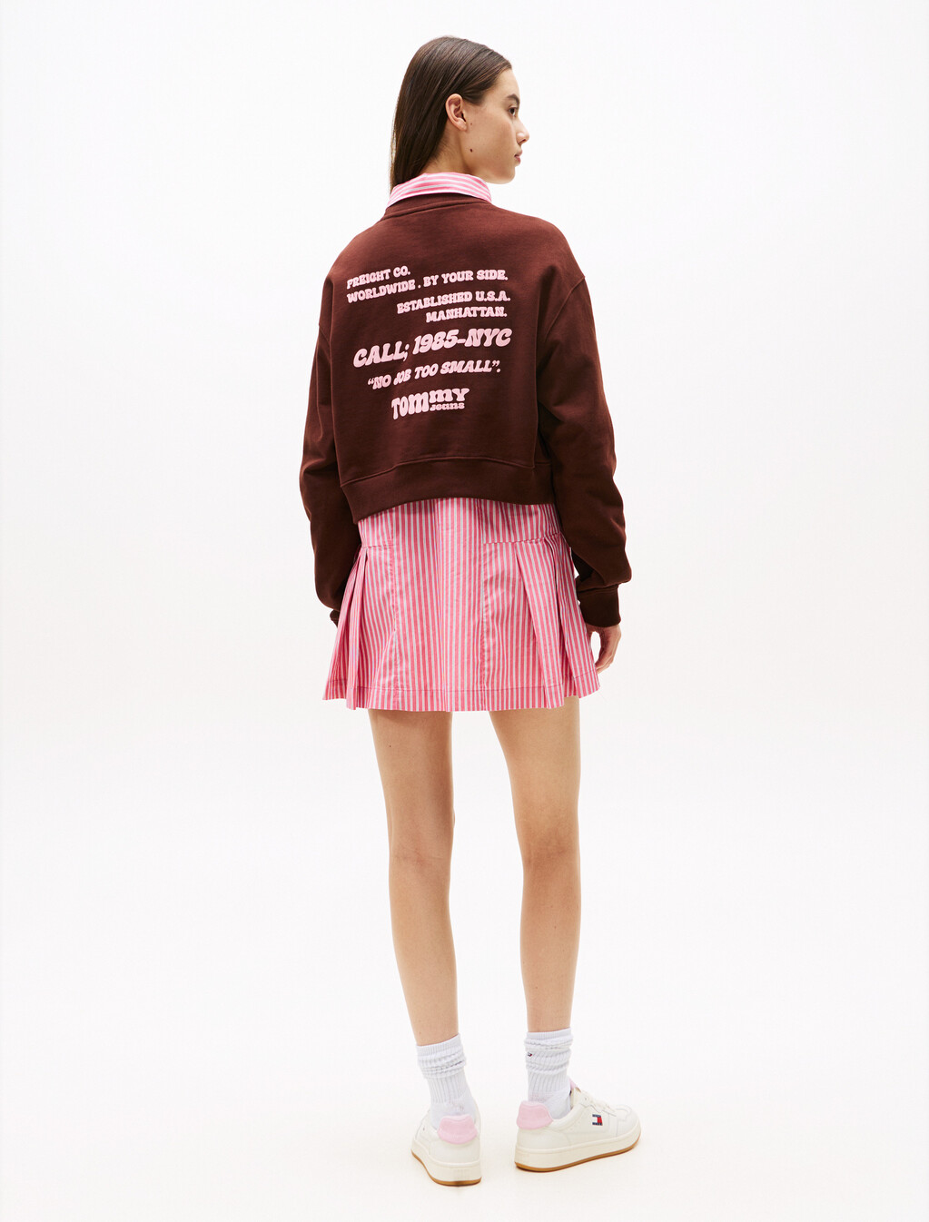 Relaxed Cropped Sweatshirt, Rich Brown, hi-res