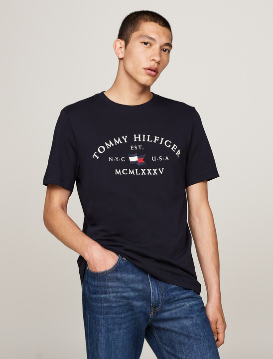 Logo Embroidery T-Shirt, Desert Sky Logo Embroidery T-Shirt