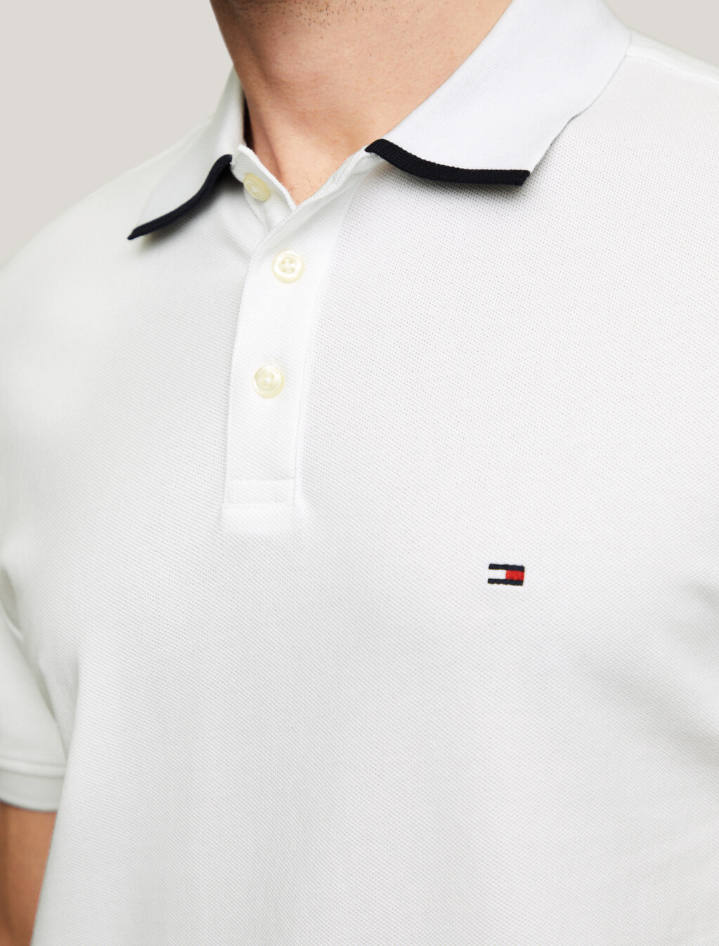 Hilfiger Monotype Tiped 常規版型 Polo 衫, White, hi-res