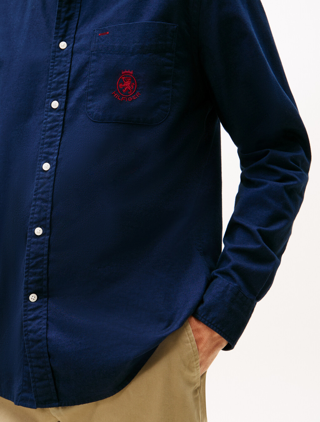 標準版型拉絨牛津襯衫, Preppy Navy, hi-res