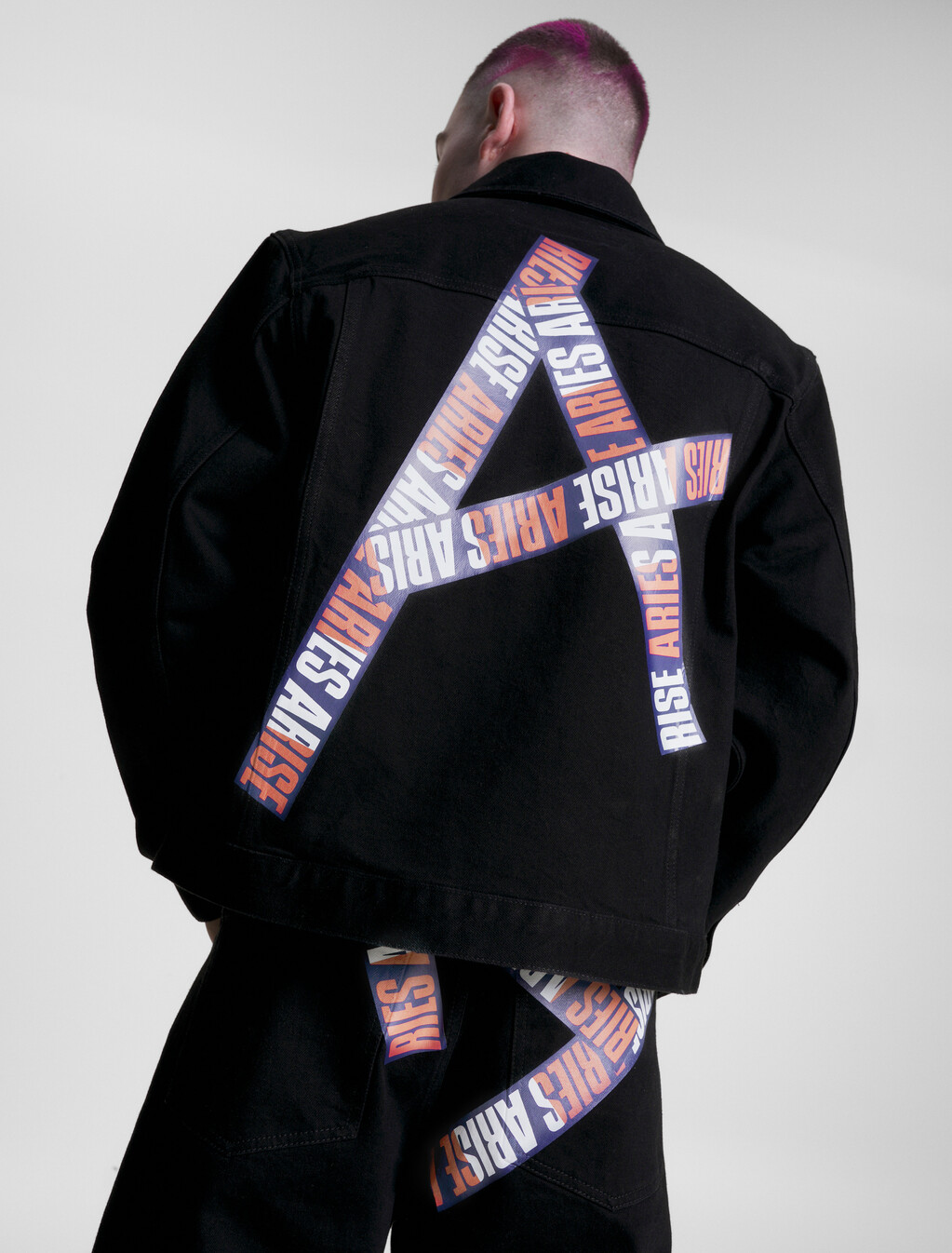 Tommy X Aries 飾帶牛仔外套, Washed Black, hi-res