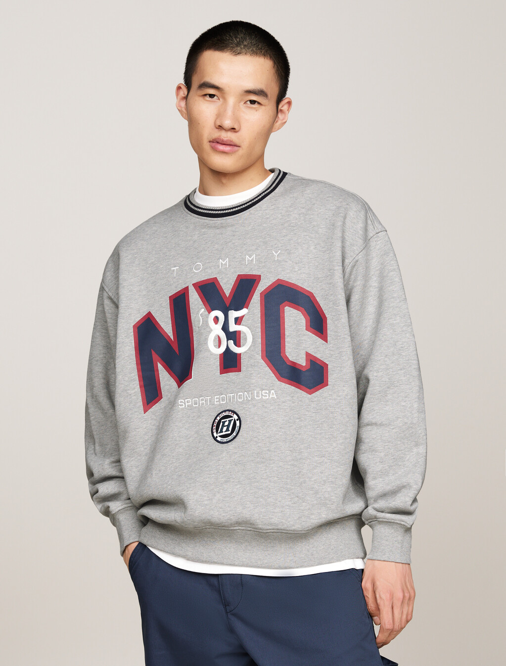 Tommy Jeans x Game Day 運動衫, Lt Grey Htr, hi-res