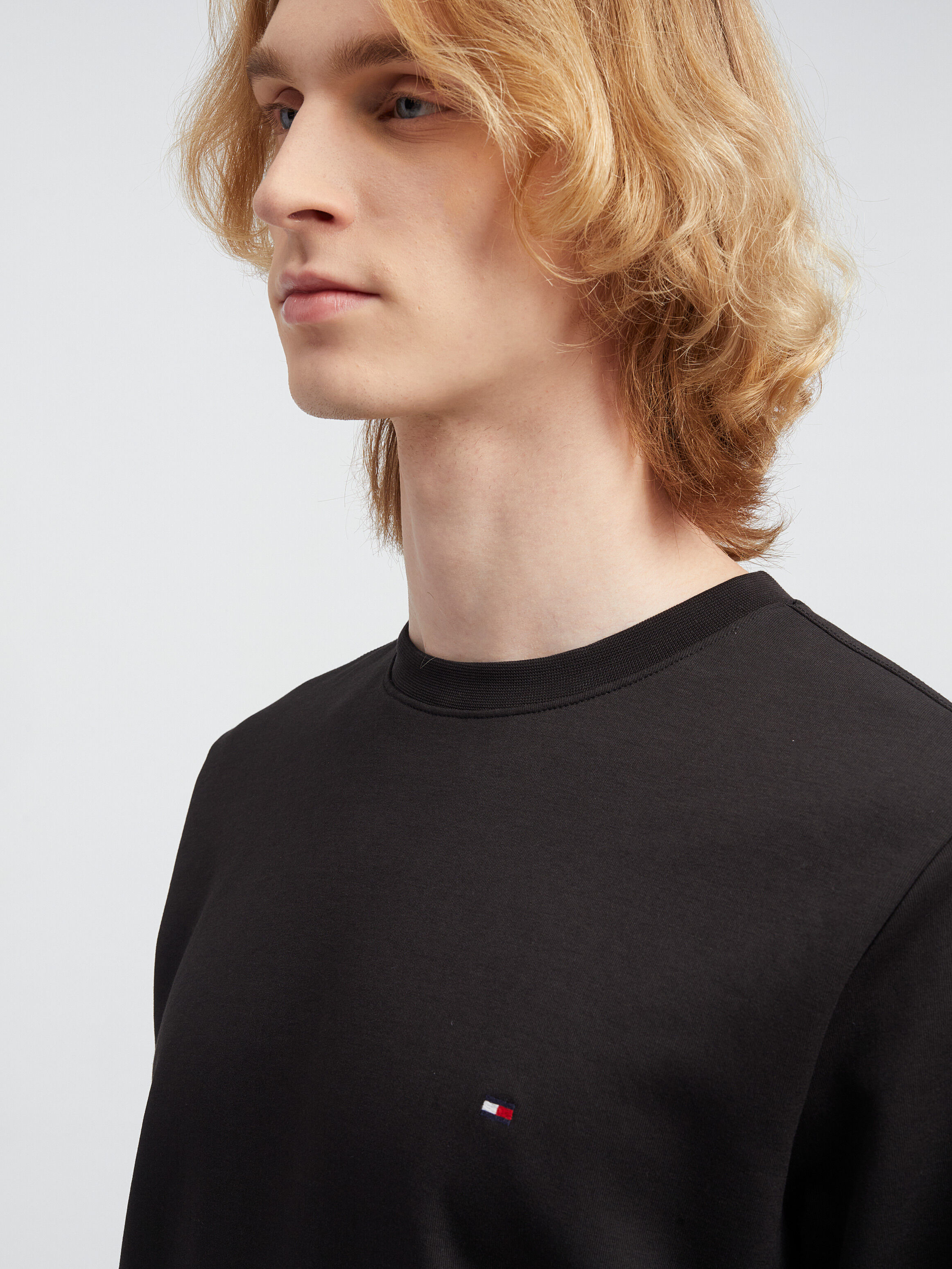 Flag Embroidery Sweatshirt black Tommy Hilfiger Taiwan