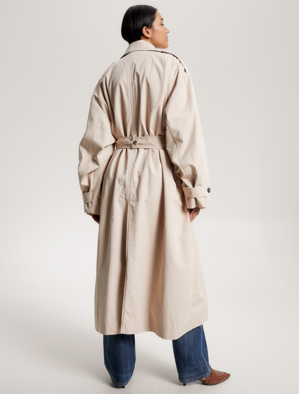 雙排扣寬鬆風衣, Merino Beige, hi-res
