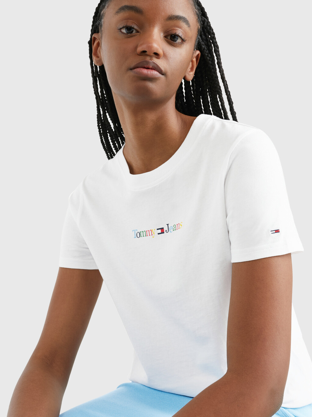 Colorful Serif Logo T-Shirt, White, hi-res