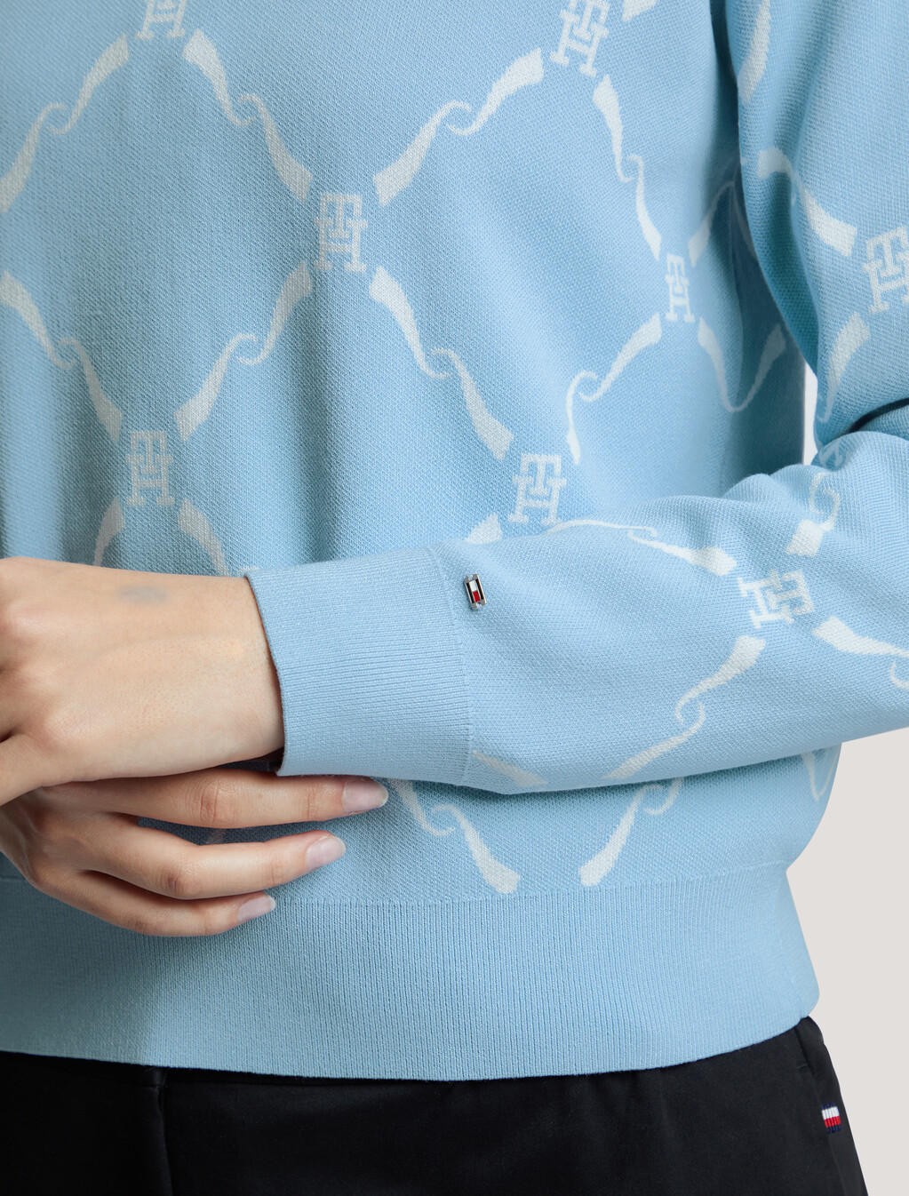 Monogram 菱形提花毛衣, Imd Aop Well Water, hi-res