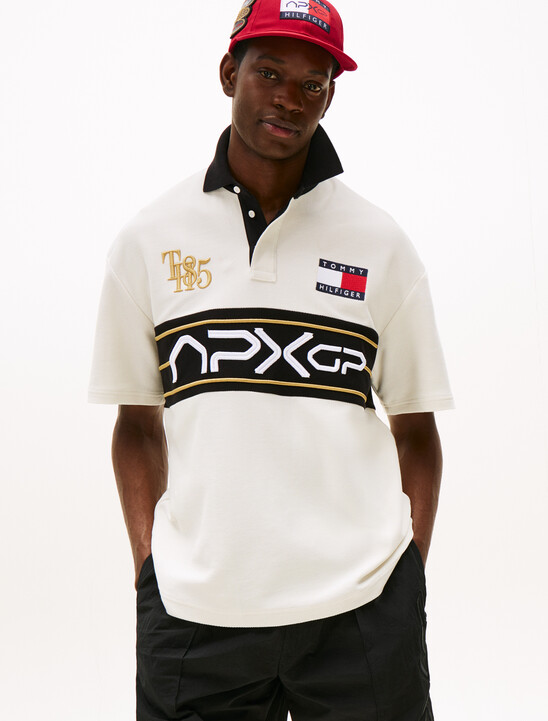 APXGP 系列寬版標誌 Polo 衫
