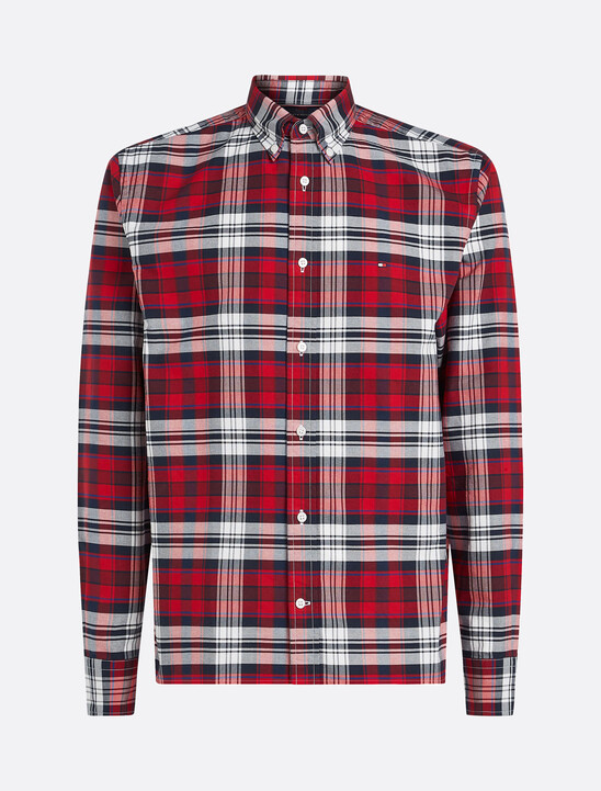 Heritage Plaid Oxford Shirt, Deep Rouge / Allover Heritage Plaid Oxford Shirt