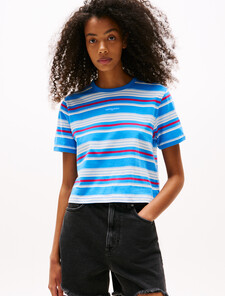 Script Logo Stripe T-Shirt, Light Powdery Blue / Stripe, hi-res